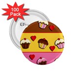 Love cupcakes 2.25  Buttons (100 pack) 