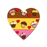 Love cupcakes Heart Magnet