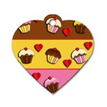 Love cupcakes Dog Tag Heart (One Side)