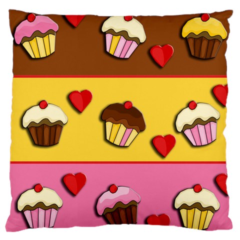 Love cupcakes Large Cushion Case (One Side) from ZippyPress Front