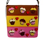Love cupcakes Flap Messenger Bag (L) 