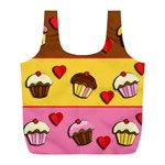 Love cupcakes Full Print Recycle Bags (L) 