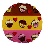 Love cupcakes Large 18  Premium Flano Round Cushions