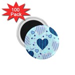 Light and Dark Blue Hearts 1.75  Magnets (100 pack) 