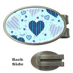 Light and Dark Blue Hearts Money Clips (Oval) 