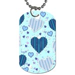 Light and Dark Blue Hearts Dog Tag (One Side)