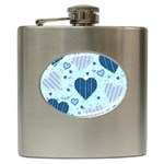 Light and Dark Blue Hearts Hip Flask (6 oz)