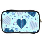 Light and Dark Blue Hearts Toiletries Bags 2-Side