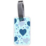 Light and Dark Blue Hearts Luggage Tags (One Side) 