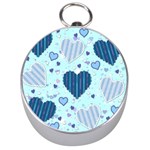 Light and Dark Blue Hearts Silver Compasses