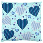Light and Dark Blue Hearts Standard Flano Cushion Case (Two Sides)