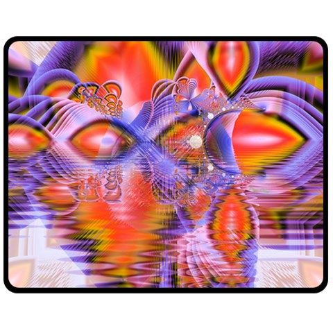 Crystal Star Dance, Abstract Purple Orange Fleece Blanket (Medium)  from ZippyPress 60 x50  Blanket Front