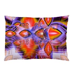 Crystal Star Dance, Abstract Purple Orange Pillow Case (Two Sides) from ZippyPress Back