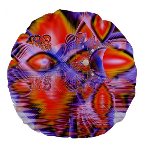 Crystal Star Dance, Abstract Purple Orange Large 18  Premium Flano Round Cushions from ZippyPress Front