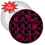 Harts pattern 3  Buttons (10 pack) 
