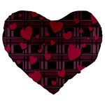 Harts pattern Large 19  Premium Heart Shape Cushions