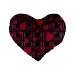Harts pattern Standard 16  Premium Flano Heart Shape Cushions
