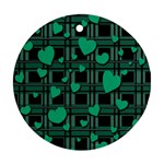 Green love Round Ornament (Two Sides) 