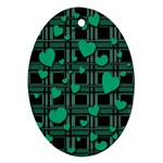 Green love Oval Ornament (Two Sides)