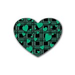 Green love Rubber Coaster (Heart) 