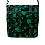 Green love Flap Messenger Bag (L) 