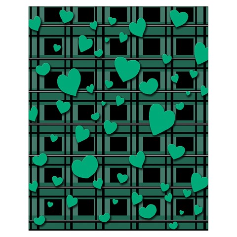 Green love Drawstring Bag (Small) from ZippyPress Front