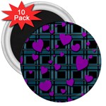 Purple love 3  Magnets (10 pack) 