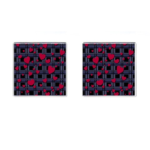 Decorative love Cufflinks (Square) from ZippyPress Front(Pair)