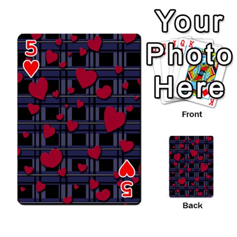 Decorative love Playing Cards 54 Designs  from ZippyPress Front - Heart5
