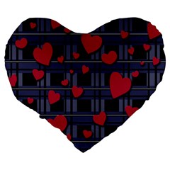 Decorative love Large 19  Premium Heart Shape Cushions from ZippyPress Back