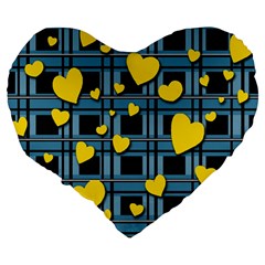 Love design Large 19  Premium Flano Heart Shape Cushions from ZippyPress Back
