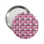 Pink plaid pattern 2.25  Handbag Mirrors