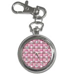 Pink plaid pattern Key Chain Watches