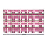 Pink plaid pattern Business Card Holders