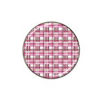 Pink plaid pattern Hat Clip Ball Marker (4 pack)
