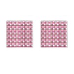 Pink plaid pattern Cufflinks (Square)