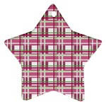 Pink plaid pattern Star Ornament (Two Sides) 