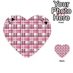 Pink plaid pattern Playing Cards 54 (Heart) 