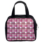 Pink plaid pattern Classic Handbags (2 Sides)