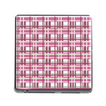 Pink plaid pattern Memory Card Reader (Square)