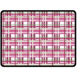 Pink plaid pattern Fleece Blanket (Large) 