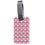 Pink plaid pattern Luggage Tags (One Side) 