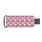 Pink plaid pattern Portable USB Flash (One Side)