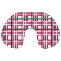 Pink plaid pattern Travel Neck Pillows from ZippyPress Back