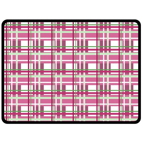 Pink plaid pattern Double Sided Fleece Blanket (Large)  from ZippyPress 80 x60  Blanket Front