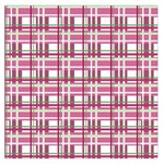 Pink plaid pattern Large Satin Scarf (Square)