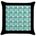 Green plaid pattern Throw Pillow Case (Black)