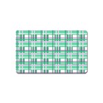 Green plaid pattern Magnet (Name Card)