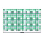 Green plaid pattern Business Card Holders
