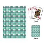 Green plaid pattern Playing Card